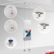 Ceiling-to-Floor Grid Clip Brochure Holder Set - Leaflet Dispenser Hanging with Twist-On Weighted Cables!