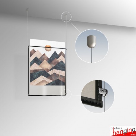 Ceiling Hanging Display Sleeve Set, A1 to A0 - Stitched Print Sleeves On Cables