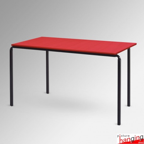 Rectangular Red Stackable School Table - Red Wooden Classroom Table Top