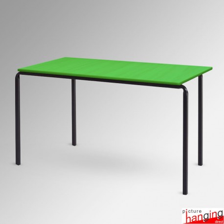 Rectangular Lime Green Stackable School Table - Green Wooden Classroom Table Top