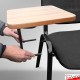 Black Lecture Chair - Soft Padded Seat & Writing Tablet, Stackable Chairs