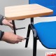 Blue Lecture Chair - Soft Padded Seat & Writing Tablet, Stackable Chairs
