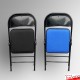 Folding Fabric Office Chairs - Padded Seating for Business & Education (Colours: Black & Blue)