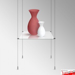 Suspended Glass Shelf Units - Complete Cable System & Glass Shelving Included!