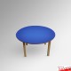 Kids Round Coloured Table - Children's Preschool Desk (Red, Blue, Lime, Beechwood)