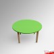 Kids Round Coloured Table - Children's Preschool Desk (Red, Blue, Lime, Beechwood)