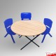Round Folding Kids Table & Party Chairs Set - Children's Activity Furniture
