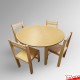 Round Kids Table & Wood Chairs Set - Children's Activity Furniture (Red, Blue, Lime, Beechwood)