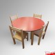 Round Kids Table & Wood Chairs Set - Children's Activity Furniture (Red, Blue, Lime, Beechwood)