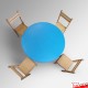 Round Kids Table & Wood Chairs Set - Children's Activity Furniture (Red, Blue, Lime, Beechwood)
