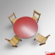 Round Kids Table & Wood Chairs Set - Children's Activity Furniture (Red, Blue, Lime, Beechwood)
