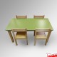 Kids Activity Table & Wood Chairs Set - Children's School Furniture (Red, Lime, Dark Oak, Beechwood)
