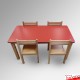 Kids Activity Table & Wood Chairs Set - Children's School Furniture (Red, Lime, Dark Oak, Beechwood)