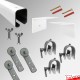 Wall-to-Wall Rug Hanging System - Create Room Divider/Middle-Of-Room Carpet Displays (Rail & Sliding Rug Clamps)