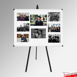 Photo Magnet Display Board & Easel - Magnetic Board with Button Magnets & Stand