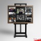 Photo Magnet Board & Easel - Upright Easel, Magnetic Display Board with Button Magnets