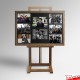 Photo Magnet Board & Easel - Upright Easel, Magnetic Display Board with Button Magnets