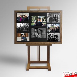 Photo Magnet Board & Easel - Upright Easel, Magnetic Display Board with Button Magnets