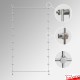 Flush-to-Wall Acrylic Signage Rod Display Kit - Multiple Sign Display Fittings (No Acrylic Panels)