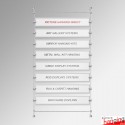 Flush-to-Wall Acrylic Signage Rod Display Kit - Multiple Sign Display Fittings (No Acrylic Panels)