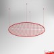 Ceiling Round Mesh Hanging Kit - Suspension Cables & 122cm Circle Grid Panel, Various Colours