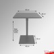 Small Stone Bistro Table, 60cm - Square Granite Tabletop (Seats 2 People)