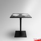 Small Stone Bistro Table, 60cm - Square Granite Tabletop (Seats 2 People)