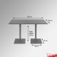 Large Stone Bistro Table, 120cm - Rectangular Granite Tabletop (Seats 4 People)