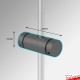 Double Panel Hole Rod Support - Double-Sided (Hang 2 Signage Boards with Holes, Back-to-Back)