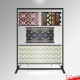Fabric Samples Display Rack - Freestanding Frame, Material Hangers & Cables