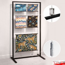 Fabric Samples Display Rack - Freestanding Frame, Material Hangers & Cables