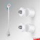 Rod Display Wall-to-Wall Fixtures - Top & Bottom Fittings, Various Colours (Rod Not Included)