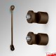 Rod Display Wall-to-Wall Fixtures - Top & Bottom Fittings, Various Colours (Rod Not Included)