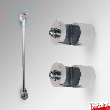Rod Display Wall-to-Wall Fixtures - Top & Bottom Fittings, Various Colours (Rod Not Included)