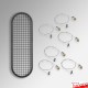 Ceiling Oval Mesh Hanging Kit (3 Sizes) - Stadium Shaped Grid Panel & Suspension Cables Set, Various Colours!