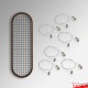 Ceiling Oval Mesh Hanging Kit (3 Sizes) - Stadium Shaped Grid Panel & Suspension Cables Set, Various Colours!