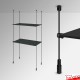 Black Rod Display Shelf Fittings Kit - Create Suspended Glass & Wood Shelving Units (Shelf Boards Not Included)