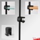 Black Rod Display Shelf Fittings Kit - Create Suspended Glass & Wood Shelving Units (Shelf Boards Not Included)