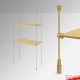 Gold Rod Display Shelf Fittings Kit - Create Suspended Glass & Wood Shelving Units (Shelf Boards Not Included)