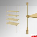 Gold Rod Display Shelf Fittings Kit - Create Suspended Glass & Wood Shelving Units (Shelf Boards Not Included)