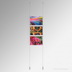 A3 Ready-Made Cable Display Kits (Ceiling-to-Floor) - Acrylic Pockets & All Fittings Set, Complete System