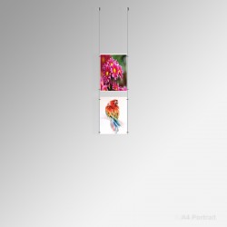 A4 Ready-Made Ceiling Cable Display Kits - Acrylic Pockets & All Fittings for Ceiling-Mounting, Complete System