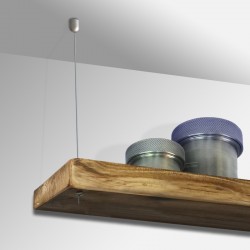 Wooden Shelf Fixed Cable Kit - Wall/Ceiling-Mounted Cable Wire & Shelf Fitting Only (No Shelving Boards)