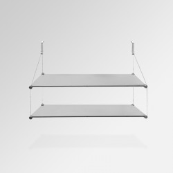 'Temporary Walls' Glass Shelf Unit (Double Shelf)