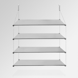 'Temporary Walls' Glass Shelf Unit (Quad / 4x Shelf)