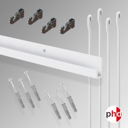 J Rail 2m 'All-in-one' Hanging Rod Kit (Wall Track)