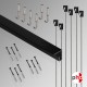 C Rail 3m 'All-in-one" Gallery System Kit (Heavy Duty), Black