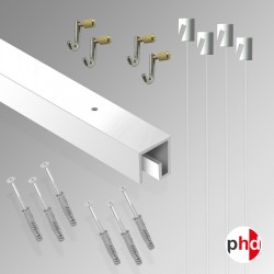 P Rail 2m 'All-in-one' Gallery System Kit (Ceiling Track)