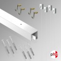 P Rail 2m 'All-in-one' Gallery System Kit (Ceiling Track)