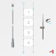 4x A4 Ceiling / Floor Rod Display Set (Landscape)